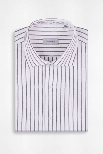 Macowens Camisa de vestir rayada negra oferta