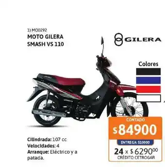 Cetrogar Moto Gilera Smash Vs 110 oferta