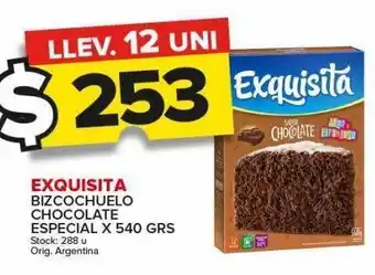 Carrefour Maxi Bizcochuelo chocolate exquisita oferta