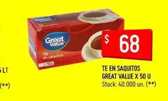 Walmart Te En Saquitos Great Value x 50u oferta