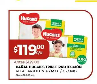 Super MAMI Pañal Huggies Triple Proteccióñ Regular oferta