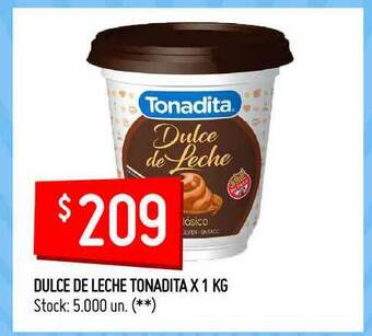 Changomas Dulce De Leche Tonadita x 1kg oferta