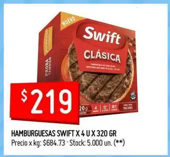 Changomas Hamburguesas Swift x 4u x 320gr oferta