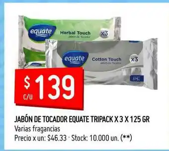 Changomas Jabón De Tocador Equate Tripack Varias Fragancias oferta