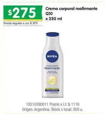Crema Corporal Reafirmante Q10 x 250ml