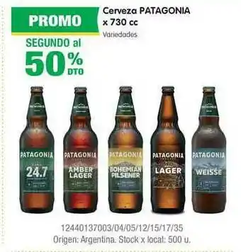 Jumbo Cerveza Patagonia x 730cc oferta