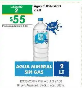Jumbo Agua Cuisine&co x 2lt oferta