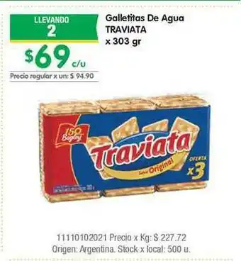 Jumbo Galletitas De Agua Traviata x 303gr oferta