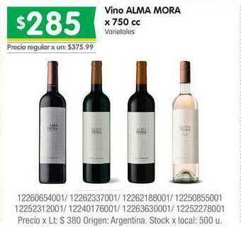 Jumbo Vino Alma Mora x 750cc oferta