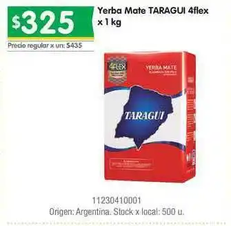 Jumbo Yerba Mate Taragui 4flex x 1kg oferta