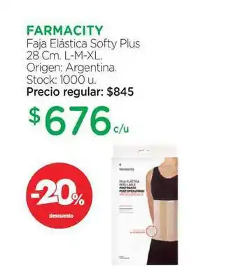 Farmacity Farmacity Faja Elástica Softy Plus oferta