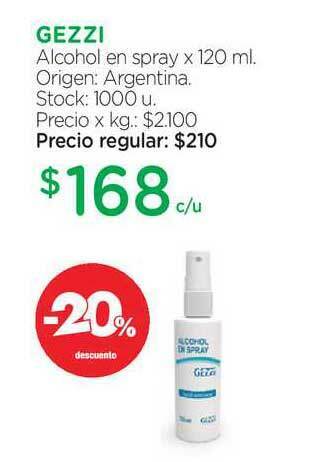 Farmacity Gezzi Alcohol En Spray x 120ml oferta