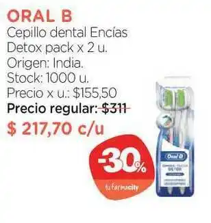 Farmacity Oral B Cepillo Dental Encias Detox Pack X 2 U. oferta