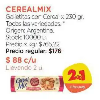 Farmacity Cerealmix Galletitas Con Cereal X 230gr oferta