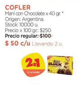 Farmacity Cofler Maní Con Chocolate X 40 Gr. oferta