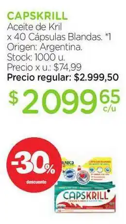 Farmacity Capskrill Aceite De Kirl X 40 Cápsulas Blandas oferta