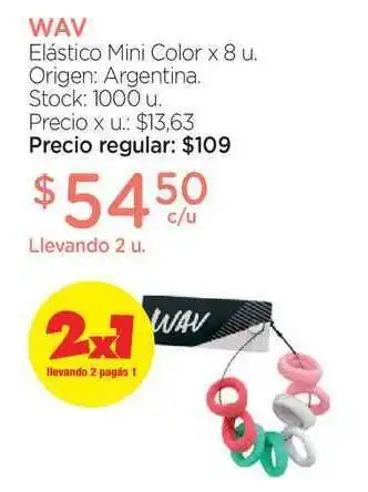 Farmacity Wav Elásticos Mini Color X 8 U. oferta
