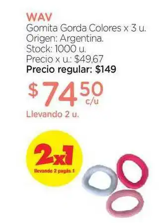 Farmacity Wav Gomita Gorda Colores X 3 U. oferta