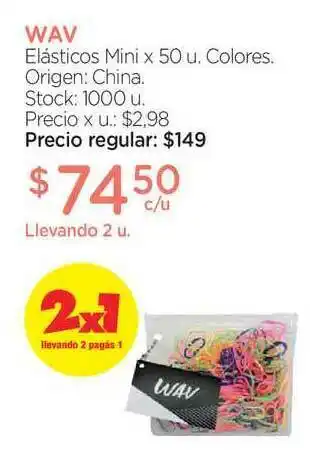 Farmacity Wav Elásticos Mini X 50 U. Colores oferta