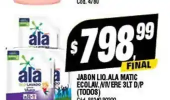 Supermercados Yaguar Jabon Liq. Ala Matic Ecolav oferta