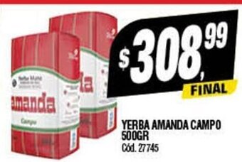 Supermercados Yaguar Yerba Amanda Campo 500gr oferta