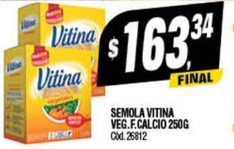 Supermercados Yaguar Semola Vitina Veg. F. Calcio 250g oferta