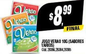 Supermercados Yaguar Jugo Verao 10g oferta