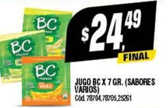 Supermercados Yaguar Jugo Bc x 7gr oferta