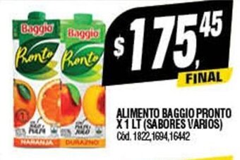 Supermercados Yaguar Alimento Baggio Pronto x 1lt oferta