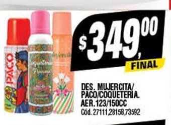 Supermercados Yaguar Des. Mujercita/Paco/Coqueteria. Aer. 123/150cc oferta