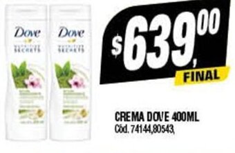 Supermercados Yaguar Crema Dove 400ml oferta