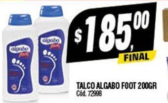 Supermercados Yaguar Talco Algabo Foot 200gr oferta