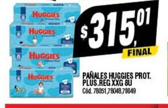 Supermercados Yaguar Pañales Huggies Prot. Plus. Reg XXG 8u oferta