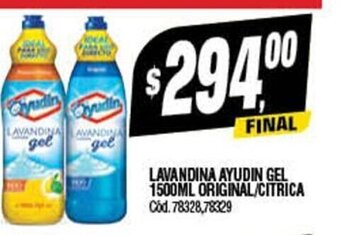 Supermercados Yaguar Lavandina Ayudin Gel 1500ml Original/Citrica oferta