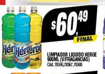 Supermercados Yaguar Limpiador Liquido Heroe 900ml oferta