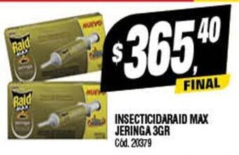 Supermercados Yaguar Insecticida Raid Max Jeringa 3gr oferta