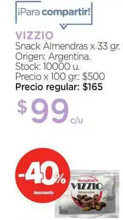 Farmacity Vizzio Snack Almendras x 33gr oferta