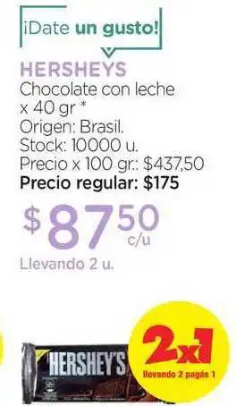 Farmacity Hersheys Chocolate Con Leche x 40gr oferta