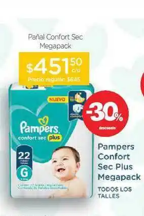 Farmacity Pampers Confort Sec Plus Megapack oferta
