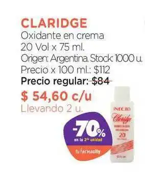 Farmacity Claridge Oxidante En Crema oferta