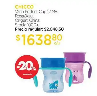 Farmacity Chicco Vaso Perfect Cup 12 M+ Rosa Azul oferta