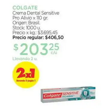 Farmacity Colgate Crema Dental Sensitive Pro Alivio Llevando 2 Pagás 1 oferta