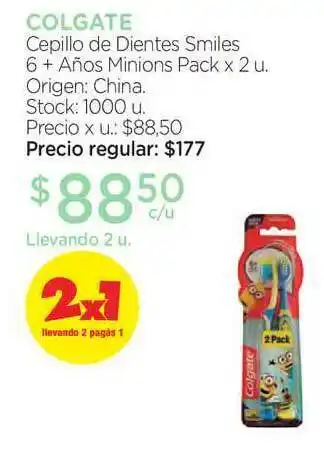 Farmacity Colgate Cepillo De Dientes Smiles 6 + Anos Minions Pack Llevando 2 Pagás 1 oferta