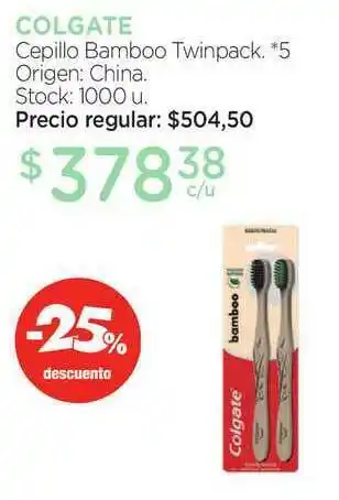 Farmacity Colgate Cepillo Bamboo Twinpack oferta