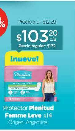 Farmacity Protector Plenitud Femme Leve x14 oferta