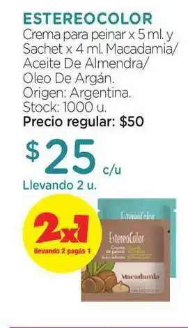 Farmacity Estereocolor Crema Para Peinar Llevando 2 Pagás 1 oferta