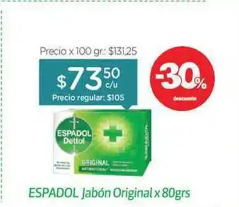 Farmacity Espadol Jabón Origin x80grs oferta