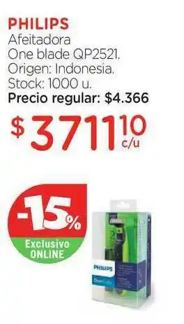 Farmacity Philips Afeitadora One Blade Qp2521 oferta