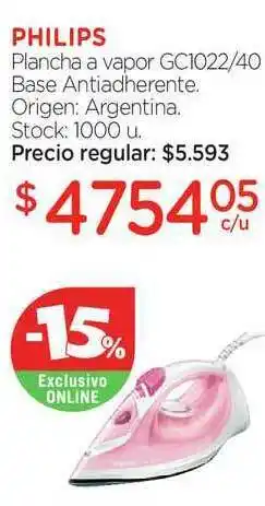 Farmacity Philips Plancha A Vapor Gc1022 40 oferta
