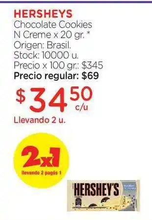 Farmacity Hersheys Chocolate Cookies N Creme x 20gr oferta